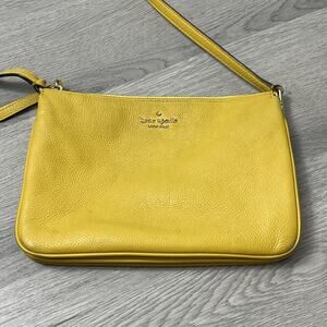Kate Spade Triple Gusset Leather Crossbody Jackson Yellow
